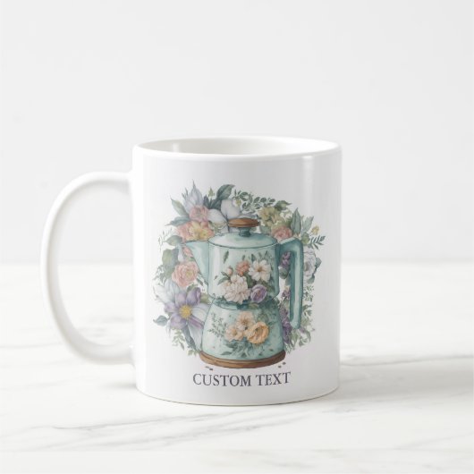 Mug Aquarelle personnalisée Floral (Gauche)