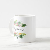 Mug Aquarelle personnalisée florale (Devant gauche)