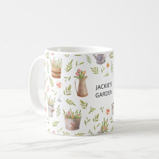 Mug Aquarelle personnalisée Jardin (Devant gauche)