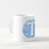 Mug Aquarelle personnalisée Monogramme initial Musique (Devant gauche)