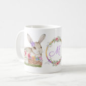 Mug Aquarelle personnalisée Oeuf lapin de Pâques (Devant gauche)