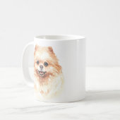 Mug Aquarelle personnalisée Poméranienne (Devant gauche)