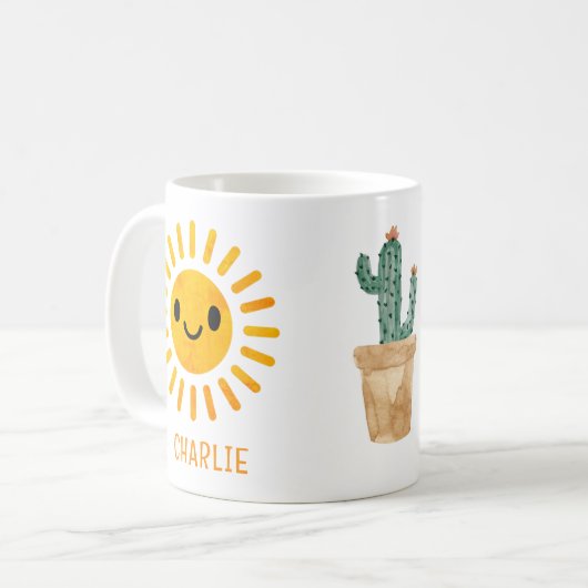 Mug Aquarelle personnalisée Sun Cactus (Devant gauche)