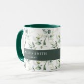 Mug Aquarelle personnalisée Verdure Élégant fleuriste (Devant gauche)