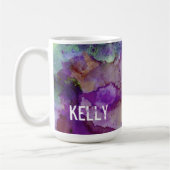 Mug Aquarelle personnalisée verte et violette 3 (Gauche)