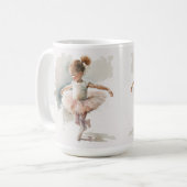 Mug aquarelle petite, latina mignonne en robe rose (Devant gauche)
