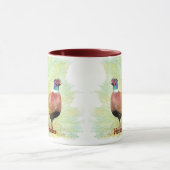 Mug Aquarelle Pheasant Jeu Oiseau Nom personnalisé (Centre)