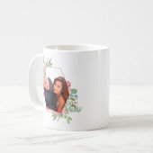 Mug Aquarelle photo de Noël géométrique (Devant gauche)