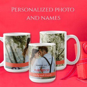 Mug Aquarelle photo Valentine's Day personnalisée