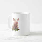 Mug Aquarelle Piglet avec Fleurs (Devant gauche)