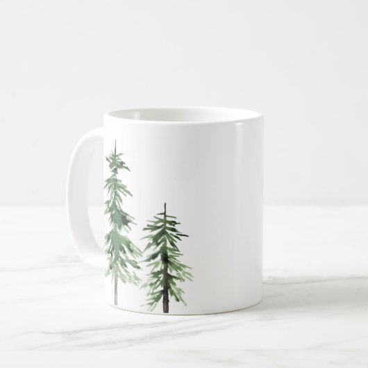 Mug Aquarelle Pine Arbres (Devant gauche)