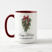 Mug Aquarelle Pines Calligraphie Encre Vacances Grand (Gauche)