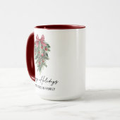 Mug Aquarelle Pines Calligraphie Encre Vacances Grand (Devant gauche)
