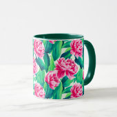 Mug Aquarelle Pink Peonis Imprimer (Devant droit)