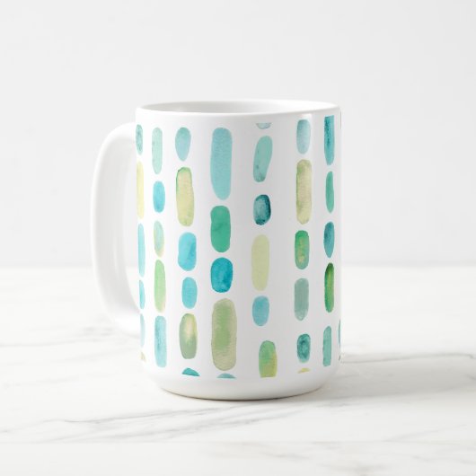 Mug Aquarelle Plage Verre de mer Gems (Devant gauche)