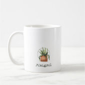 Mug Aquarelle Plante Succulent + Nom ou Monogramme 🌵 (Gauche)