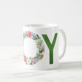 Mug Aquarelle Poinsettia couronne de Noël Joie (Devant droit)