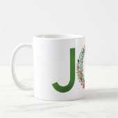 Mug Aquarelle Poinsettia couronne de Noël Joie (Gauche)