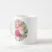 Mug Aquarelle Poinsettia photo de la couronne de Noël (Devant gauche)