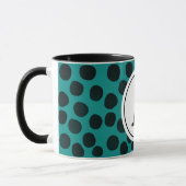 Mug Aquarelle Points noirs avec Monogramme (Gauche)