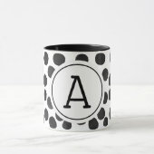 Mug Aquarelle Points noirs avec Monogramme (Centre)