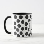 Mug Aquarelle Points noirs avec Monogramme (Gauche)