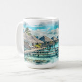 Mug Aquarelle Polynésie française Bora Bora Serenity | (Devant gauche)