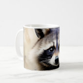 Mug Aquarelle Portrait Raccoon (Devant gauche)