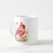 Mug Aquarelle printanière Cardinal du Nord - (Devant gauche)