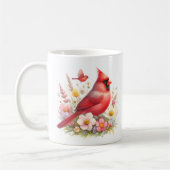 Mug Aquarelle printanière Cardinal du Nord - (Gauche)