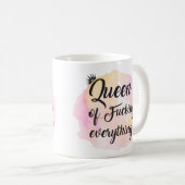 Mug Aquarelle Queen of f*cke tout ! (Devant droit)