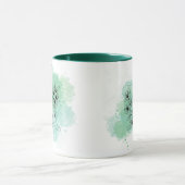 Mug Aquarelle R initiale Monogramme vert Botanique (Centre)