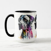 Mug Aquarelle Rainbow Great Dane (Gauche)