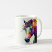 Mug Aquarelle Rainbow Horse (Devant droit)