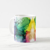 Mug Aquarelle Rainbow personnalisée de luxe (Devant gauche)