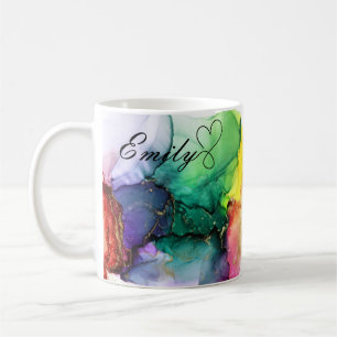 Mug Aquarelle Rainbow personnalisée de luxe