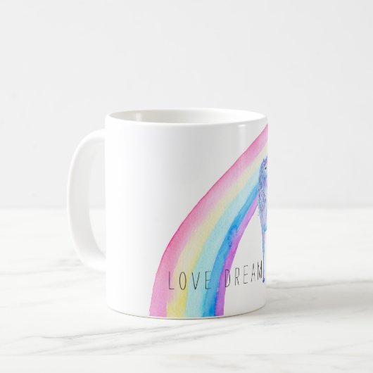 Mug Aquarelle Rainbow Unicorn (Devant gauche)