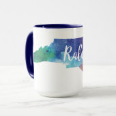 Mug Aquarelle Raleigh, la Caroline du Nord (Devant gauche)