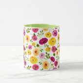 Mug Aquarelle Ranunculus Perse Buttercups Jardin (Centre)