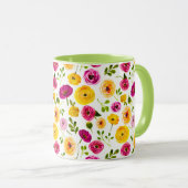 Mug Aquarelle Ranunculus Perse Buttercups Jardin (Devant droit)