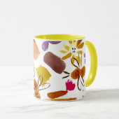 Mug Aquarelle Ressort Jaune Abeille Motif (Devant droit)