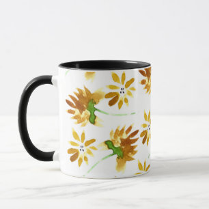 Mug Aquarelle Ressort Jaune Motif végétal