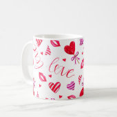 Mug Aquarelle romantique impression sans couture motif (Devant gauche)
