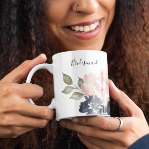 Mug Aquarelle romantique Marine Florales Bridesmaid