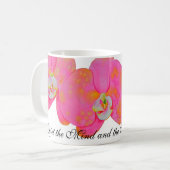 Mug Aquarelle romantique rose orchidée tropicale flora (Devant gauche)