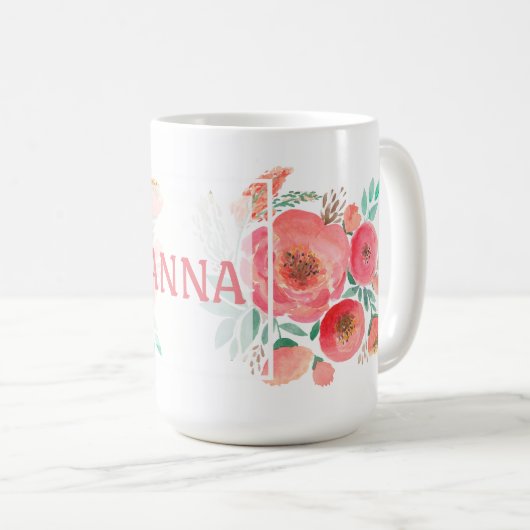 Mug Aquarelle, rose. (Devant droit)