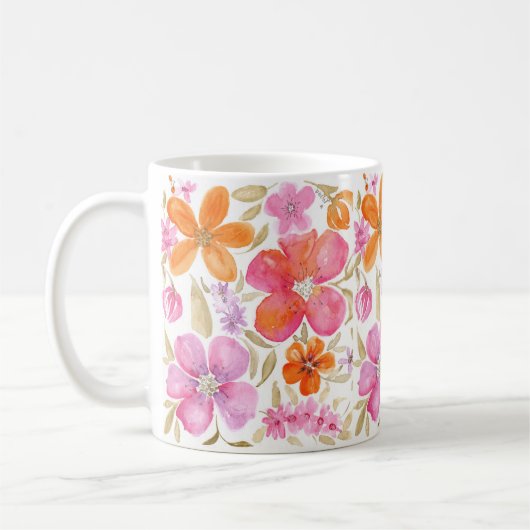 Mug Aquarelle rose (Gauche)