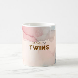 Mug Aquarelle rose Abstraite maman aux jumeaux