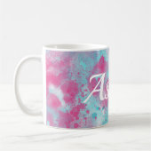 Mug Aquarelle rose Aqua Laver et Nom personnalisable M (Gauche)
