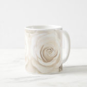 Mug Aquarelle rose blanche fleur abstraite. (Devant droit)